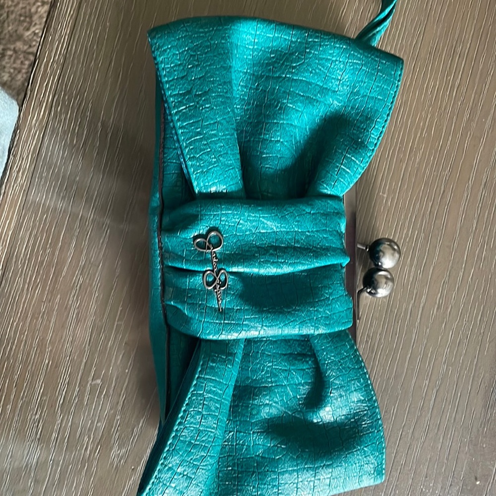 Teal Jessica Simpson Clutch